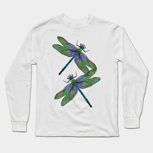 Emperor Dragonflies Digital Art Long Sleeve T-Shirt